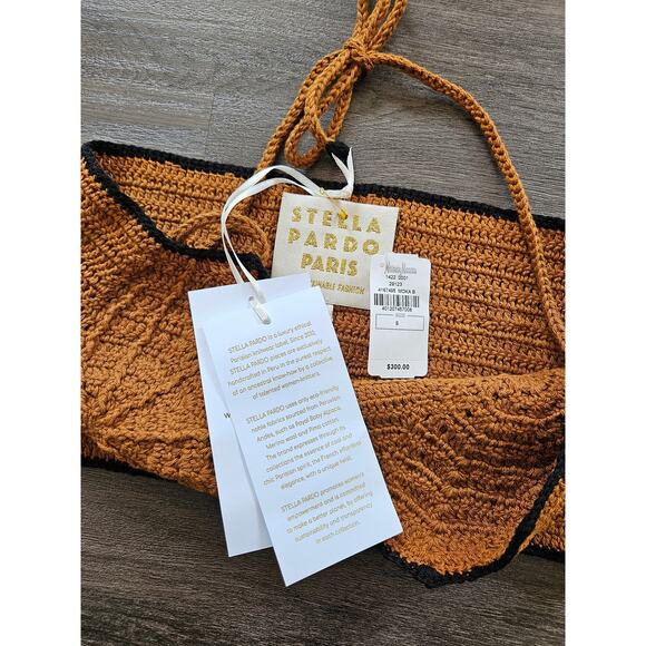 Stella Pardo Paris Orange Samira Knit Crop Top NWT Size Small - Picture 7 of 15